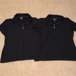 2 black polo shirts